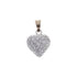 18k T-tone Puffed Open back Cubic Heart Pendant