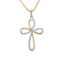 18k T-tone Swirl Cubic Cross Italian Necklace