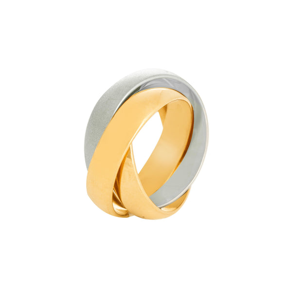 18k T-tone Swirl Wedding Band (9mm)