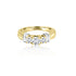 18K T-Tone Three Stone Ring Engagement Ring - Rings