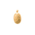 18k Two Tone Baptismal Oval Pendant