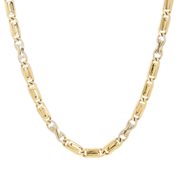 18k Two-tone Mancini Chain