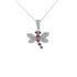 18k White Gold (0.13 Ct. Tw.) Dragonfly Diamonds & Garnets 