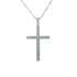 18k White Gold (0.25 Ct Tw.) Elegant thin Diamond Cross 