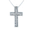 18k White Gold (0.50 Ct. Tw.) Double Row Diamond Cross 