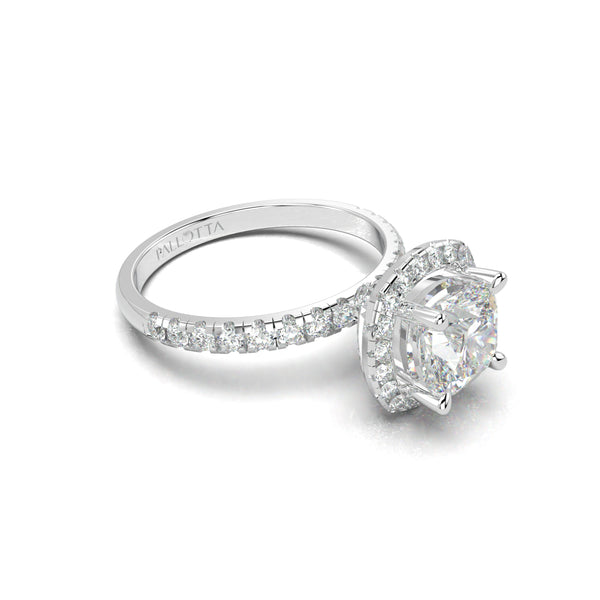 18K White Gold Allegra Halo Engagement Ring - Rings