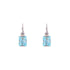 18k White Gold Blue Aqua Cubic Cadence Earrings