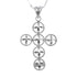 18k White Gold Cross Diamond Cut Italian Necklace
