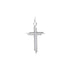 18k White Gold Cross Grooved Pendant