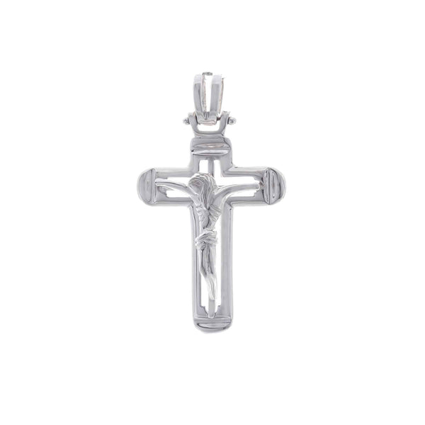 18k White Gold Cross High Polish Pendant