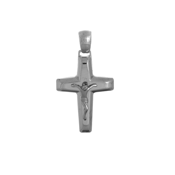 18k White Gold Cross Jesus Pendant