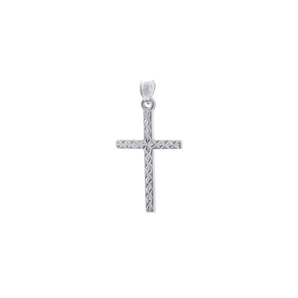 18k White Gold Cross Pendant