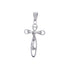 18k White Gold Cross Solid Hand Made Jesus Pendant