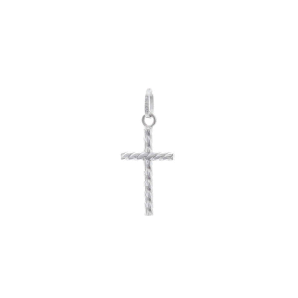 18k White Gold Cross Swirl Pendant