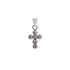 18k White Gold Cubic Cross Classic Pendant