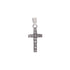 18k White Gold Cubic Cross Curved Pendant