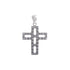 18k White Gold Cubic Cross Square Design Pendant