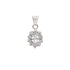 18k White Gold Cubic Floral Pendant