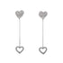 18k White Gold Cubic Heart Drop Mikayla Earrings