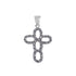 18k White Gold Cubic Oval Design Cross Pendant