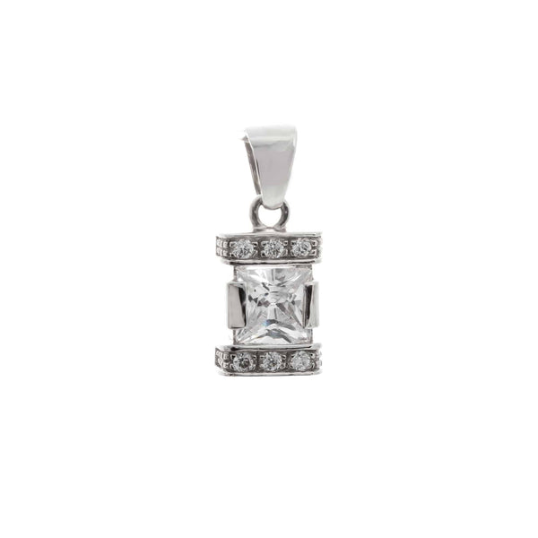 18k White Gold Cubic Pendant