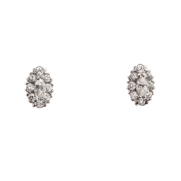 18k White Gold Cubic Post Giselle Earrings