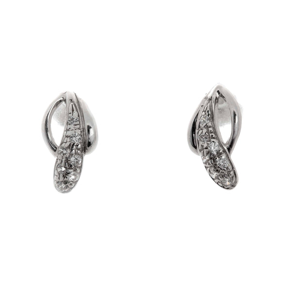 18k White Gold Cubic Post Kendra Earrings