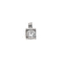 18k White Gold Cubic Round Half Bezel Italy Pendant