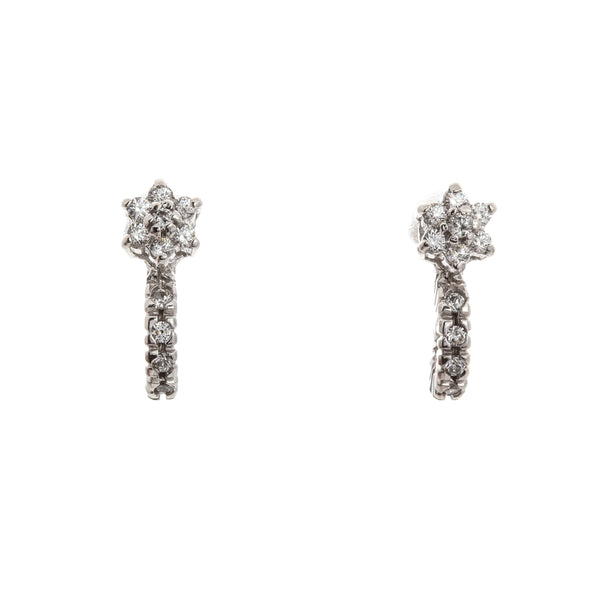 18k White Gold Cubic Stud Post Annabella Earrings