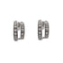 18k White Gold Cubic Stud Post Iris Earrings