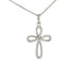 18k White Gold Cubic Swirl Cross Italian Necklace