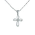 18k White Gold Cubic Swirl Cross Necklace