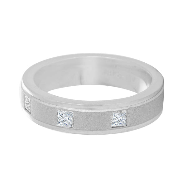 18k White Gold Custom Men’s Wedding Band