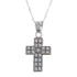 18k White Gold Domino Cross Necklace