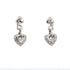 18k White Gold Drop Heart Cubic Stud Post Juliet Earrings