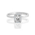 18k White Gold Emerald Halo Engagement Ring