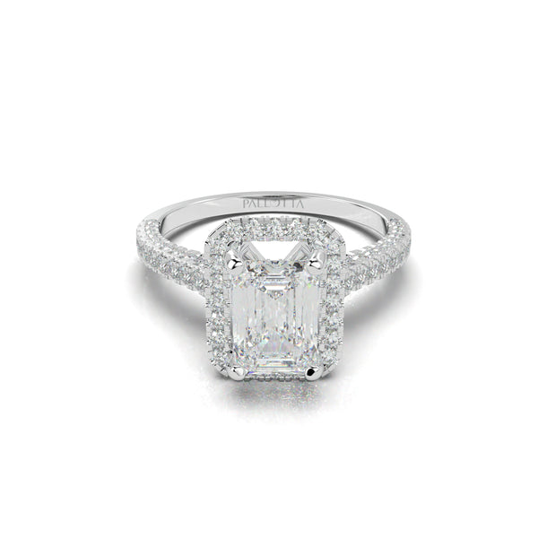 18K White Gold Emerald Juliet Engagement Ring