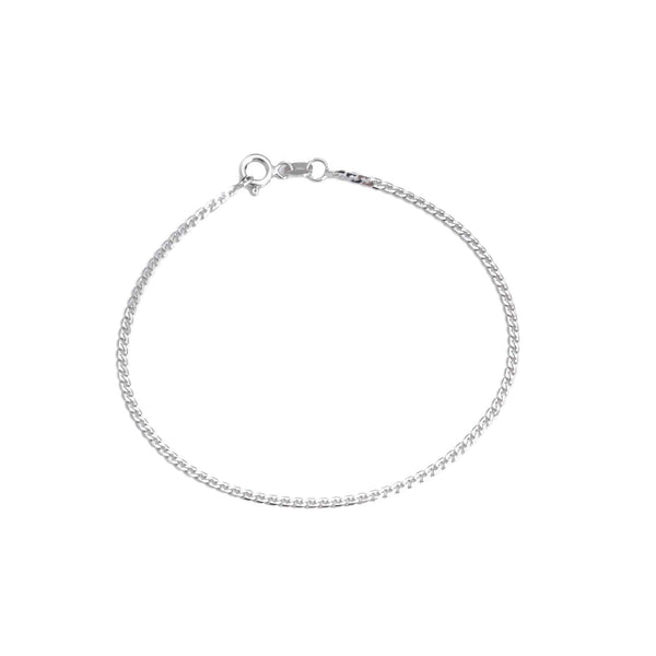 18k White Gold Flat High Polish Bracelet