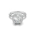 18K White Gold Ginette Cushion Halo Engagement Ring - Rings