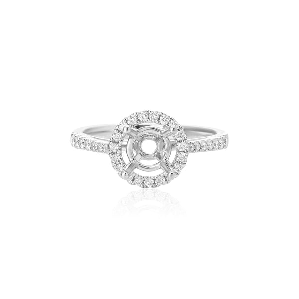 18k White Gold Halo Engagement Ring