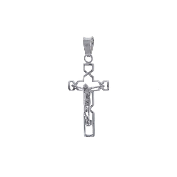 18k White Gold Jesus Cross Pendant