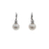18k White Gold Lever back Pearl and Cubic Sloane Earrings