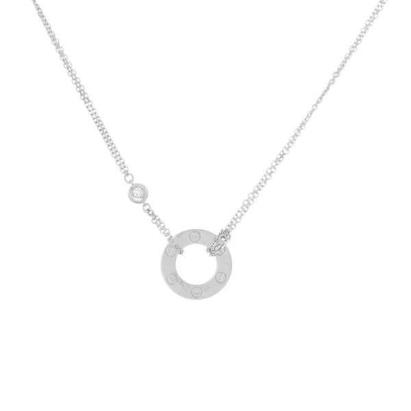 18k White Gold Lock Necklace
