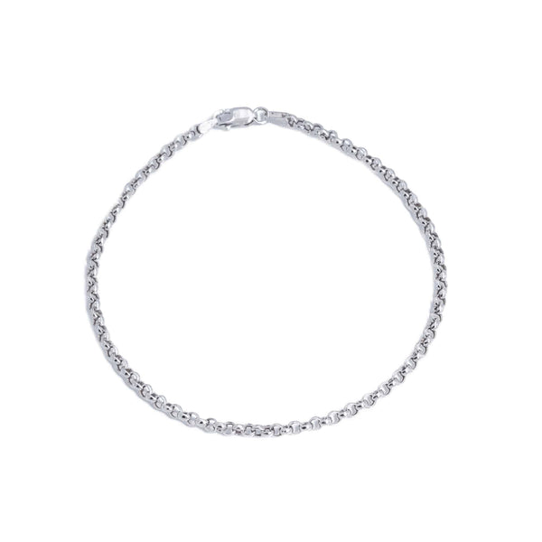 18k White Gold Loop Bracelet Italy