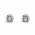 18k White Gold Oval Cubic Octogon Lever Laura Earrings