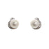 18k White Gold Pearl Cubic Post Kali Earrings