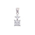 18k White Gold Princess Double Drop Pendant