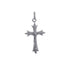 18k White Gold Puffed Cross Jesus Pendant