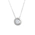 18k White Gold Round Doughnut Cubic Slider Necklace