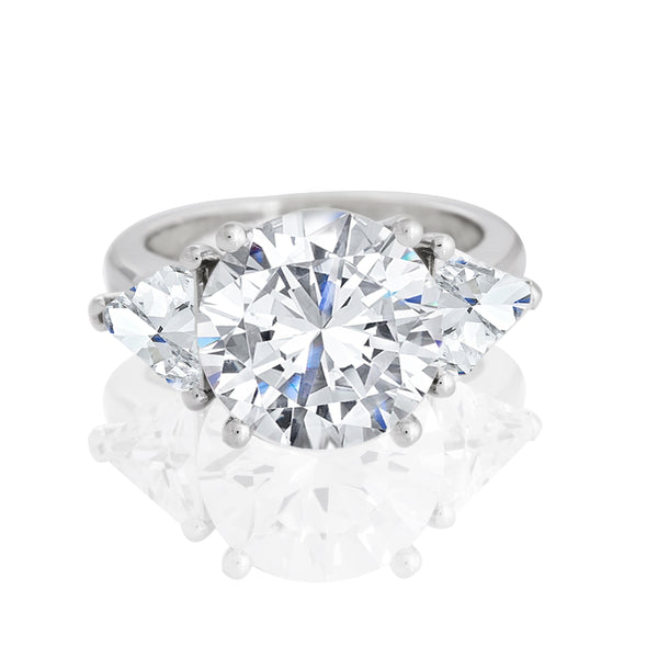18k White Gold Round Trillium Engagement Ring